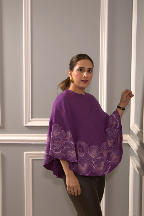 Mauli Poppy Affair| Embroidered Poncho