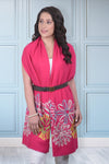 Caribbean Bouquet | Embroidered Fine Merino Wool Stole