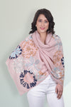 Caribbean Bouquet | Embroidered Fine Merino Wool Stole