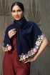 Bloomline Elegance | Embroidered Wool Silk Stole