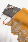 Vintage Leaf | Embroidered Wool Silk Stole with Handmade Rakhi