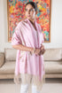 Blush Gold Blossom | Embroidered Wool Silk Stole
