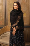 Moonlit Bloom | Embroidered Wool Silk Stole