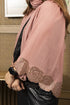 Moonlit Bloom | Embroidered Wool Silk Stole