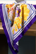 Sula Blossom | Pure Silk Twill Scarf with Handmade Rakhi