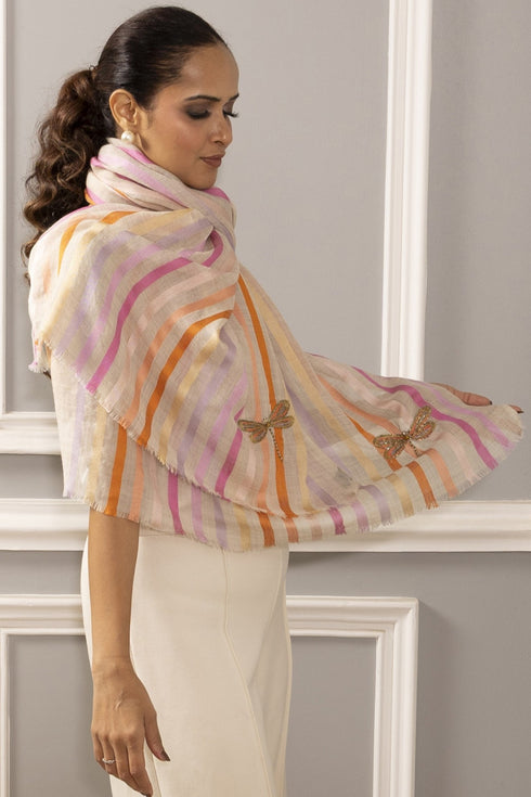 Mauli Noor | Embroidered Wool Silk Stole