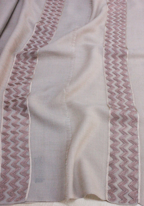 The Insignia Edge| Embroidered Fine Wool Silk Stole