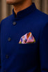 Piazza Stripe | Pure Silk Pocket Square with a Handmade Rakhi