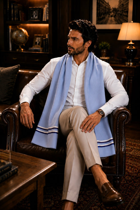 The Prudent | Embroidered Fine Wool Silk Stole