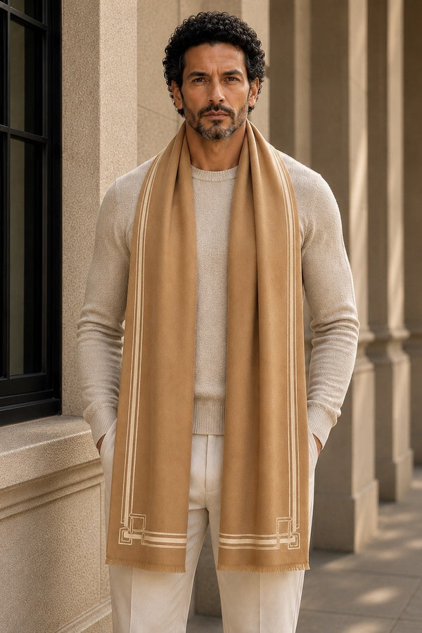 The Architect | Embroidered Fine Wool Silk Stole