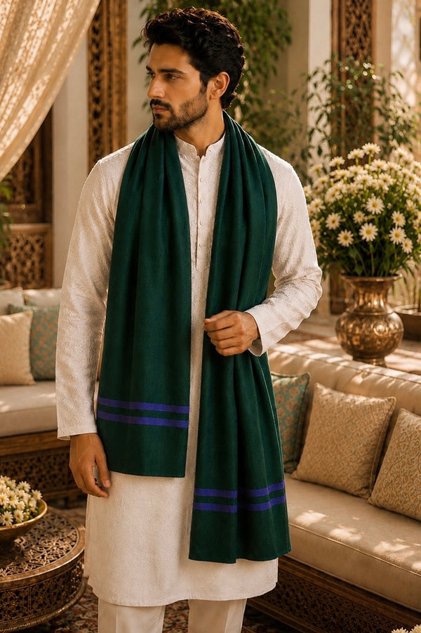 The Prudent | Embroidered Fine Wool Silk Stole