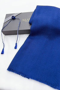 Herringbone Cashmere Muffler with Handmade Rakhi