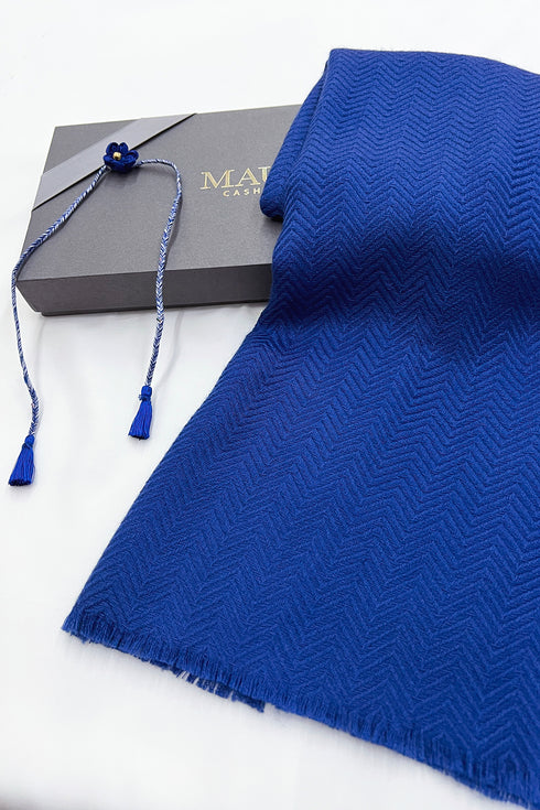 Herringbone Cashmere Muffler with Handmade Rakhi