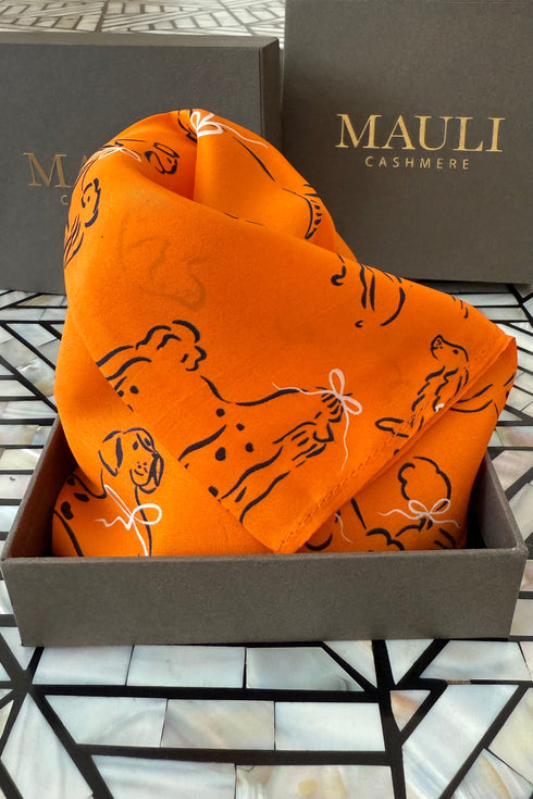 Club Canine | Pure Silk Pocket Square with a Handmade Rakhi