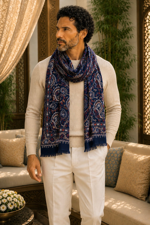 The Legacy Buta | Embroidered Wool Silk Stole