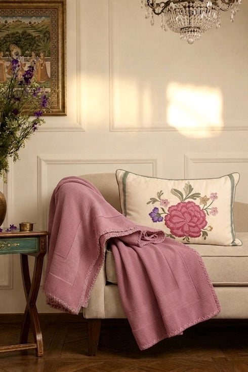 The Comfort Layer | Embroidered Cotton Knit Throw