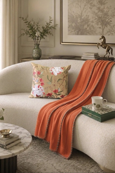 The Comfort Layer | Embroidered Cotton Knit Throw