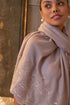 Magnolia Bloom Embroidered Wool Silk Stole