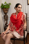Orchidaceae | Embroidered Fine Wool Silk Stole