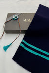 The Envoy | Embroidered Fine Wool Silk Stole with Handcrafted Rakhi