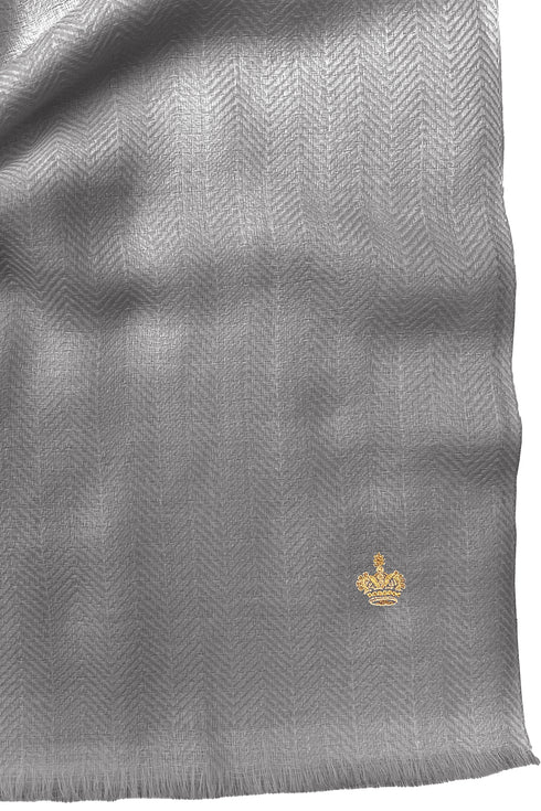 The Crown Herringbone Merino Personalized Scarf