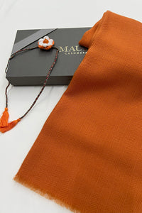 Herringbone Merino Scarf with Handmade Rakhi