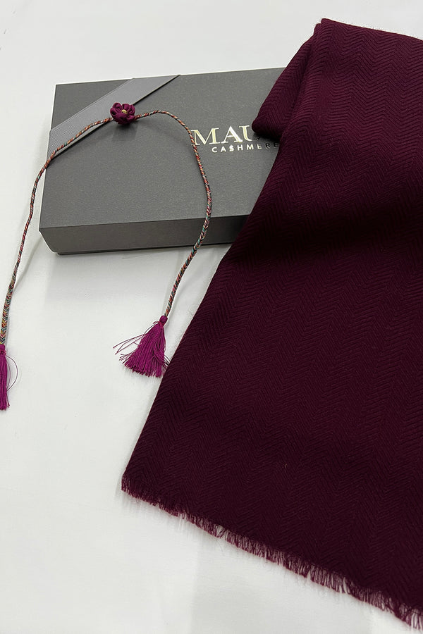 Herringbone Merino Scarf with Handmade Rakhi
