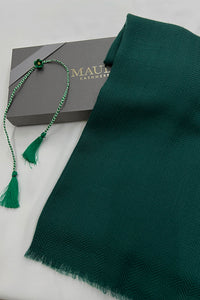 Herringbone Merino Scarf with Handmade Rakhi
