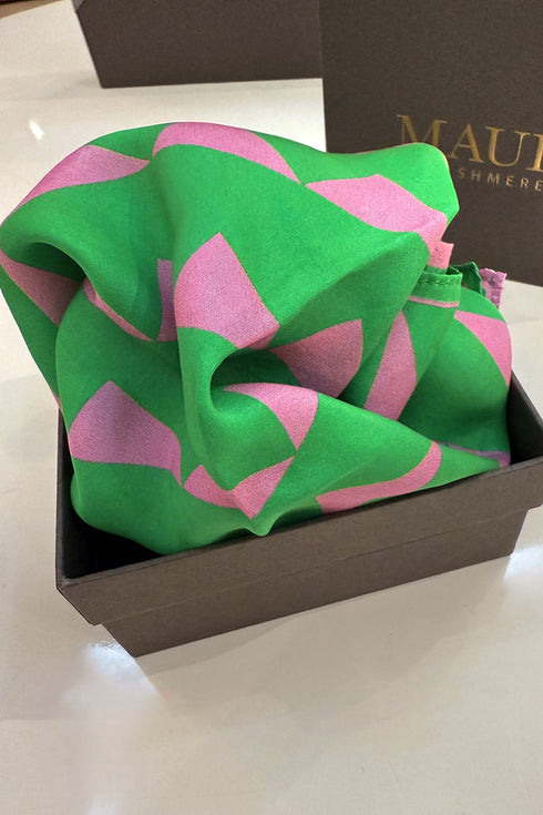 Monte Rosso | Pure Silk Pocket Square with a Handmade Rakhi