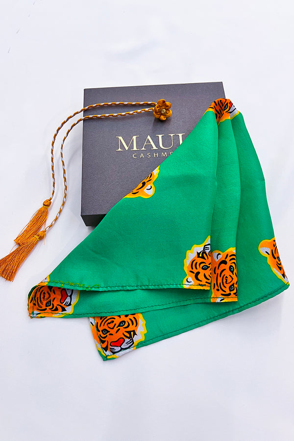 Roar Royale | Pure Silk Pocket Square with a Handmade Rakhi