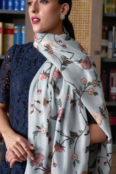 Peony Dream Pure Cashmere Stole
